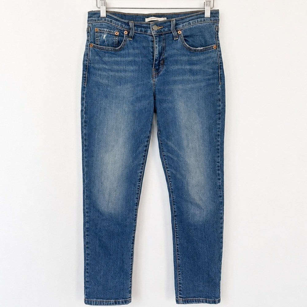 Levi's New Boyfriend Jeans W27 Mid Rise Tapered Medium Wash 19887-0068